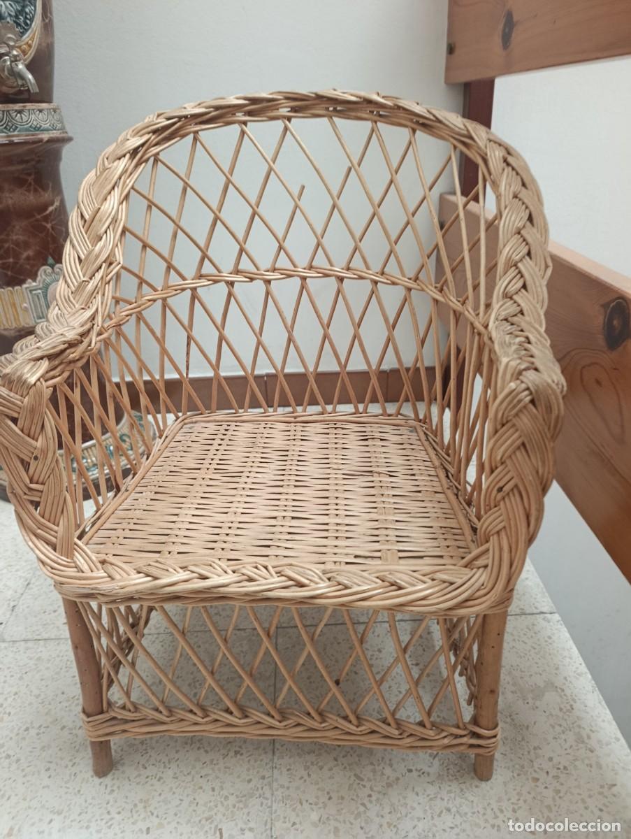 Vintage: Sill&oacute;n infantil de mimbre / rat&aacute;n