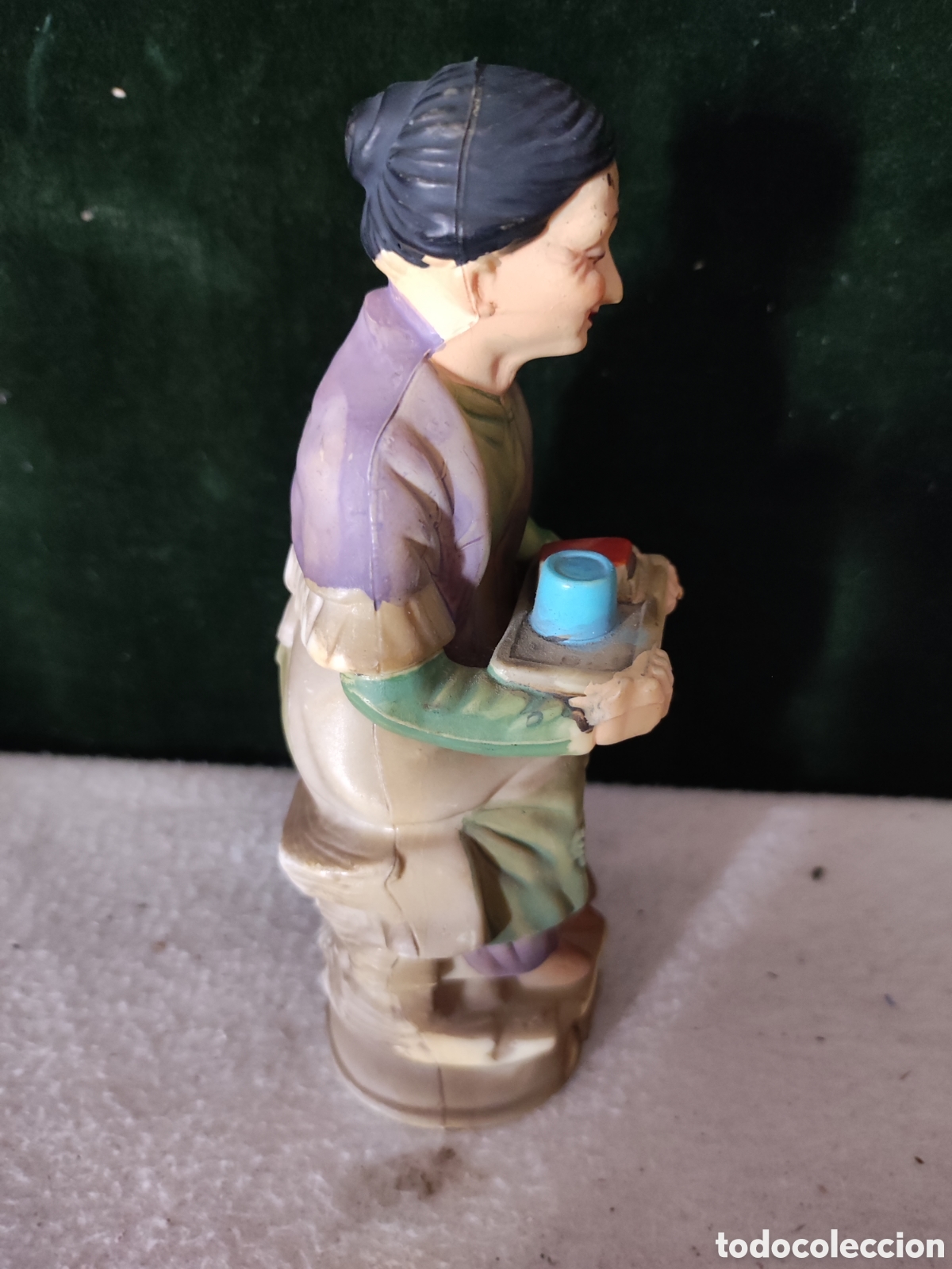 Vintage: Figura de mujer con bandeja pl&aacute;stico - Foto 2