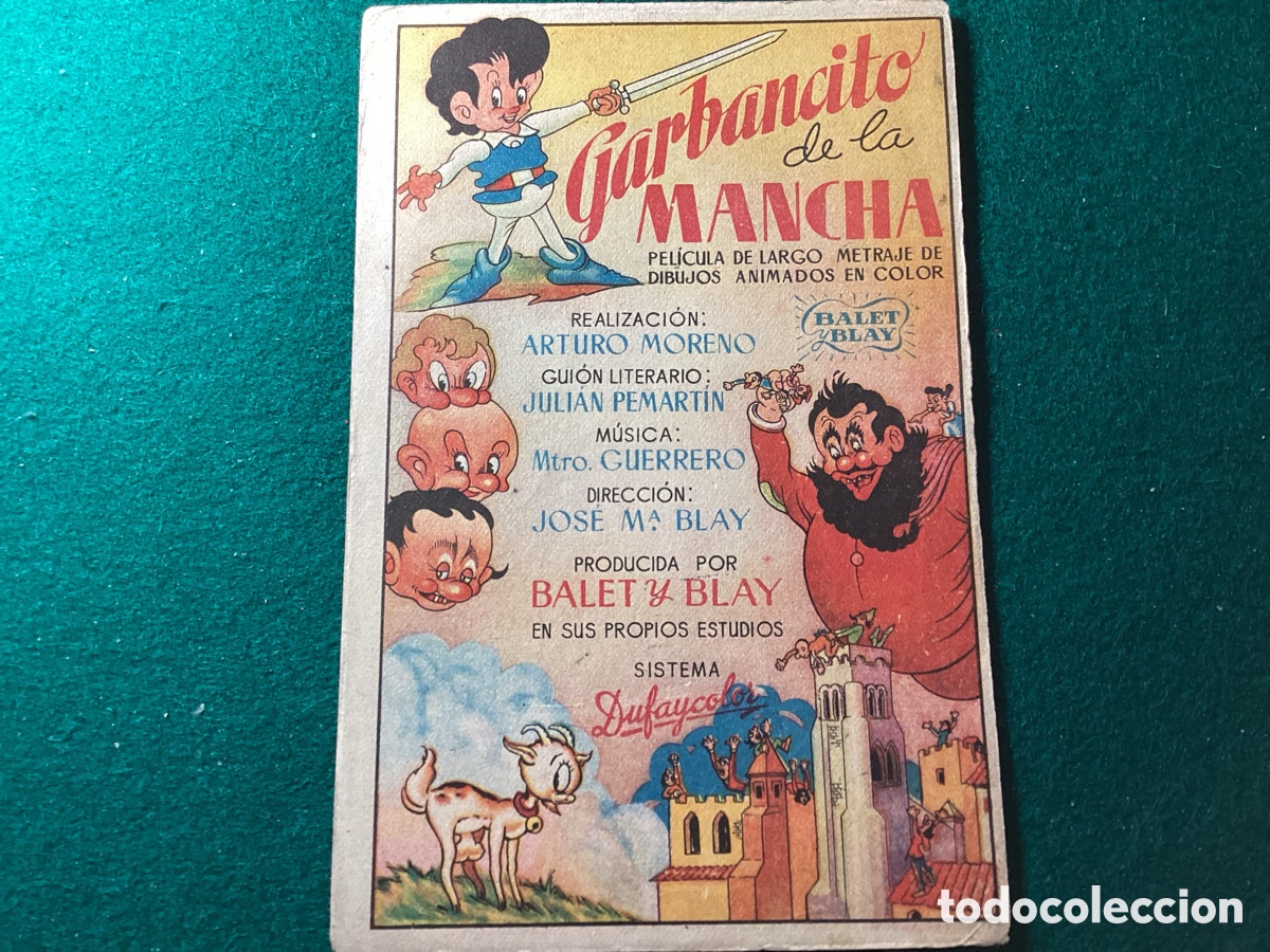 Vintage: Garbancito de la Mancha folleto de cine