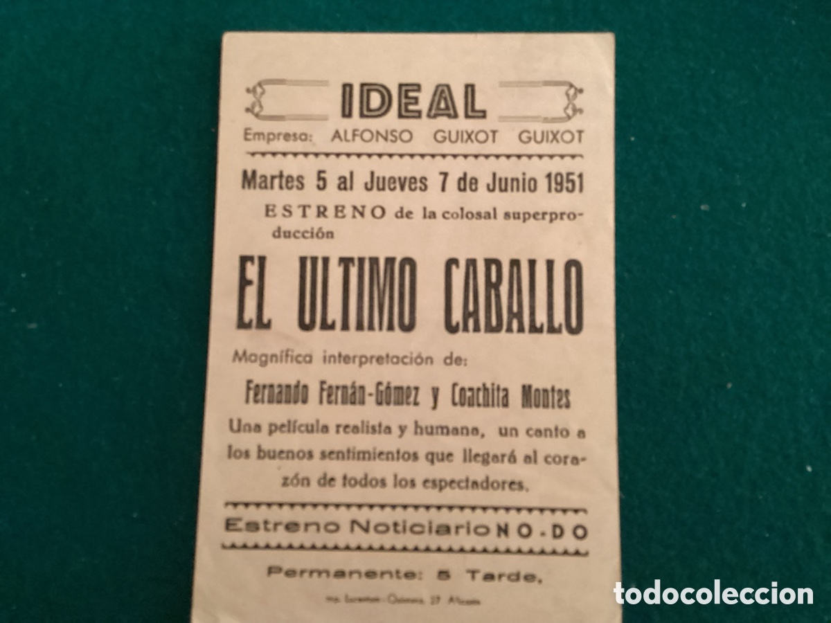 Vintage: El &Uacute;ltimo Caballo Folleto de cine - Foto 4
