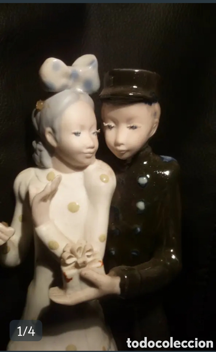 Vintage: Preciosa figura de porcelana firmada por Ingl&eacute;s