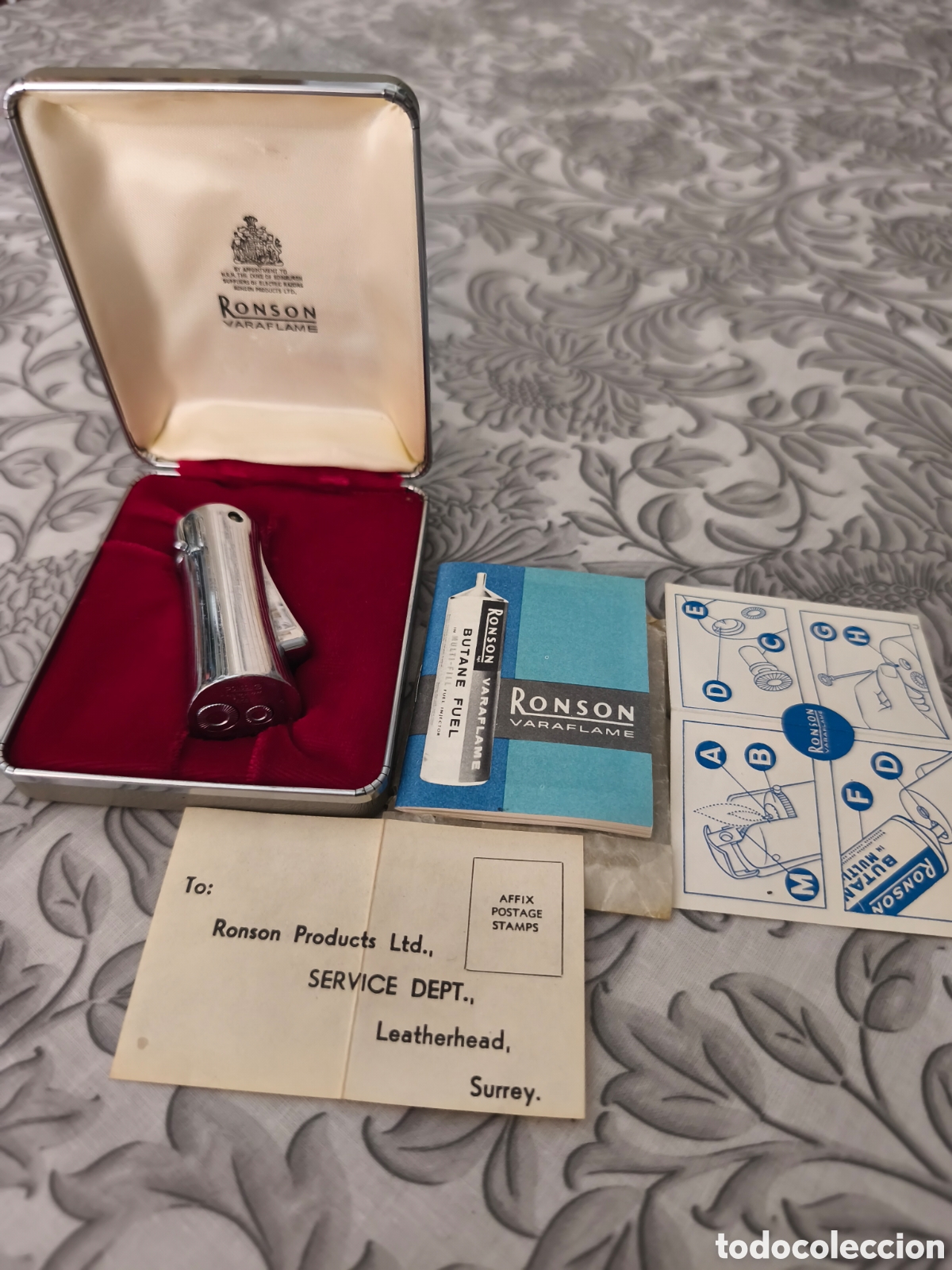 Vintage: Encendedor Ronson Varaflame, con documentaci&oacute;n y caja original