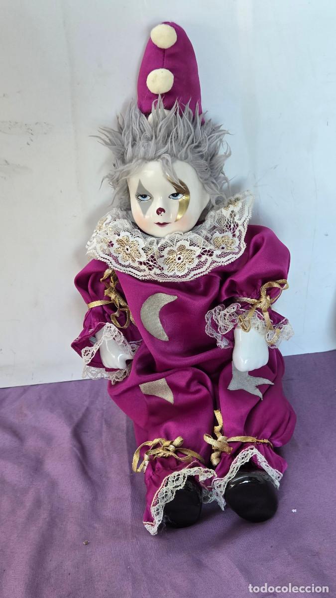 Vintage: mu&ntilde;eco de porcelana arlequin
