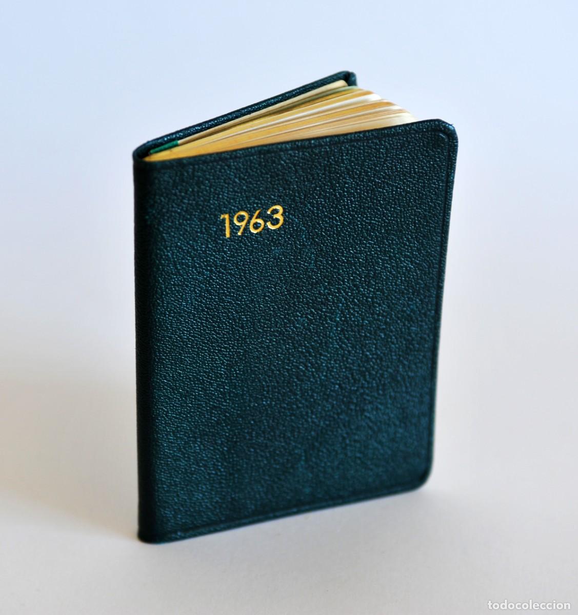 Vintage: Agenda a&ntilde;o 1963. Unicolor S.A. Colorantes y Productos Qu&iacute;micos. Barcelona y Madrid, Espa&ntilde;a. Peque&ntilde;a.