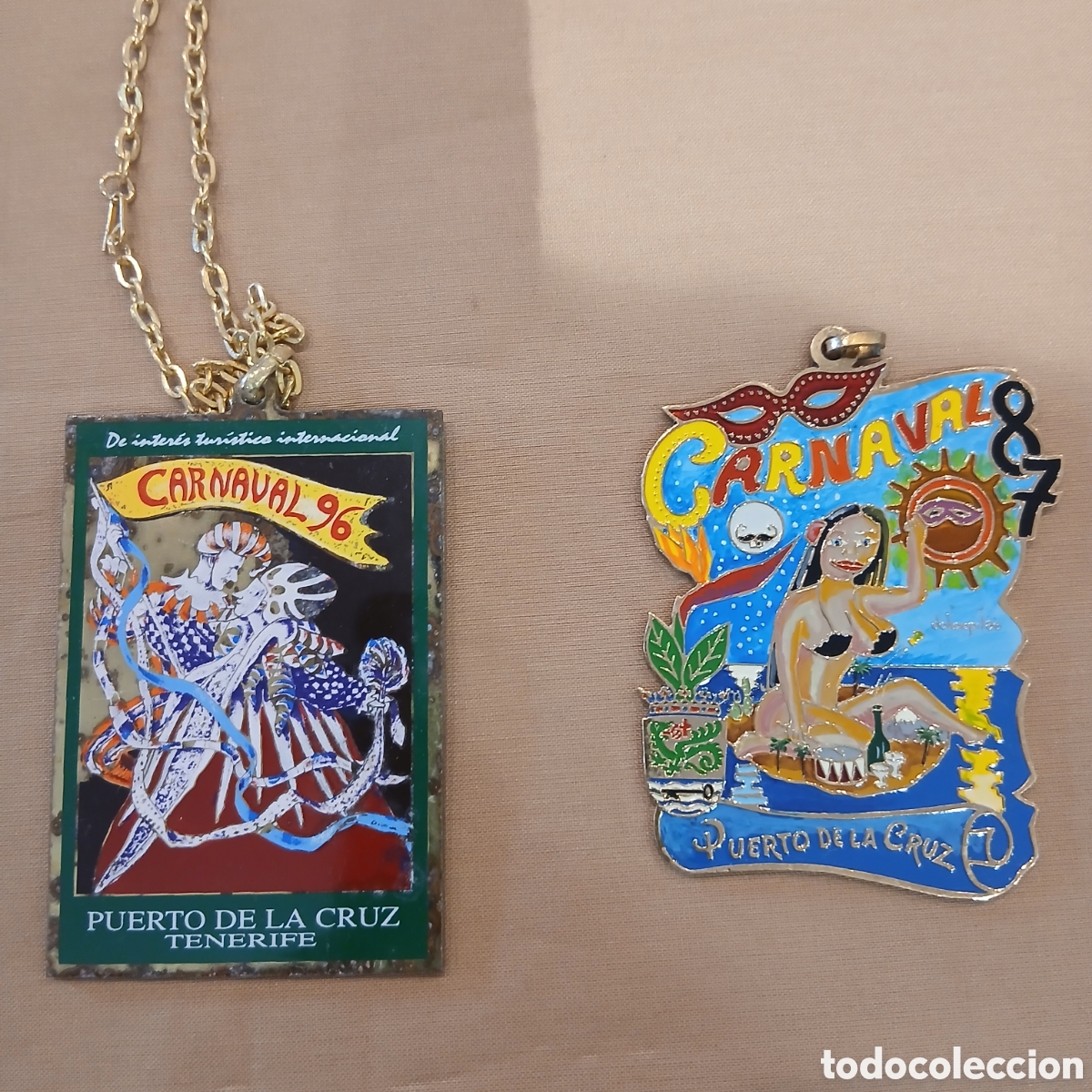 Vintage: Bonitas chapas de metal de cartel de carnaval a&ntilde;os 90