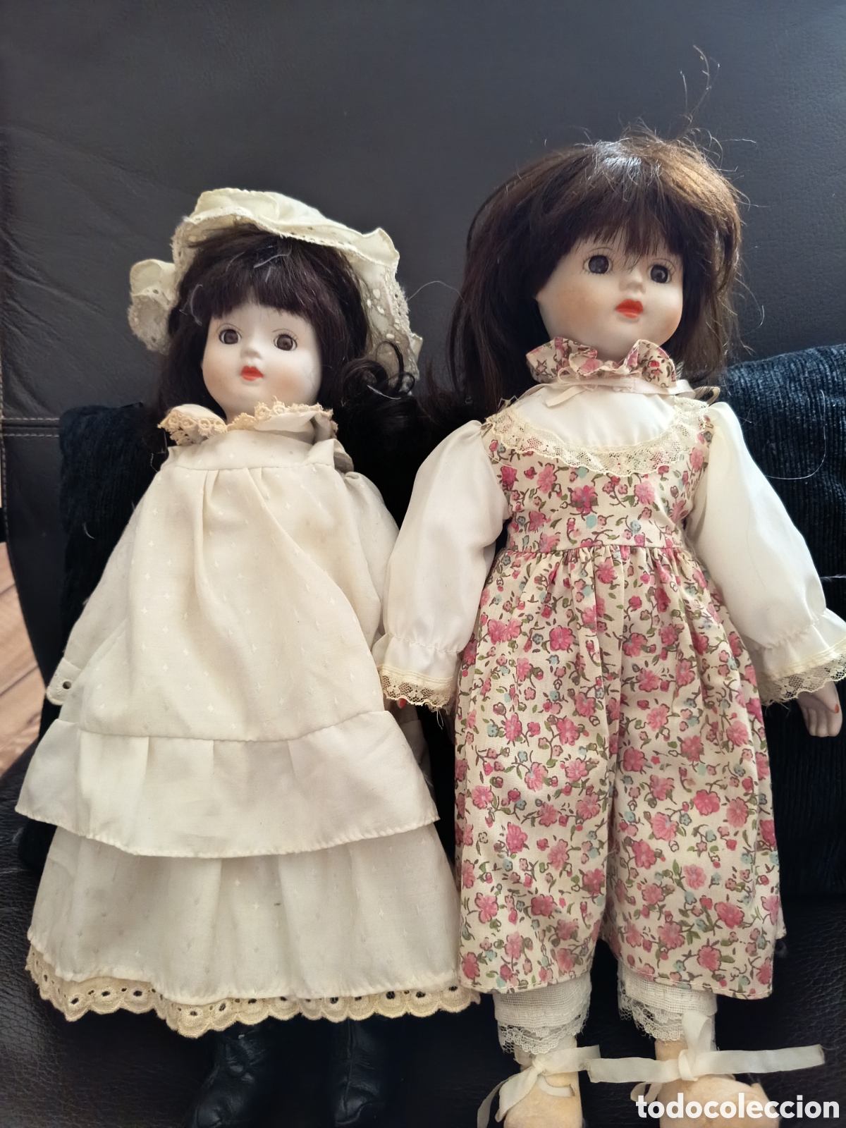 Vintage: Pareja de mu&ntilde;ecas de porcelana