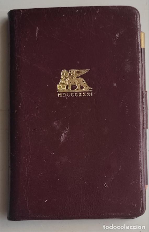 Vintage: ANTIGUA AGENDA DE BOLSILLO EN PIEL CON LEON DE VENECIA 1969, LAPIZ A. G. 1831