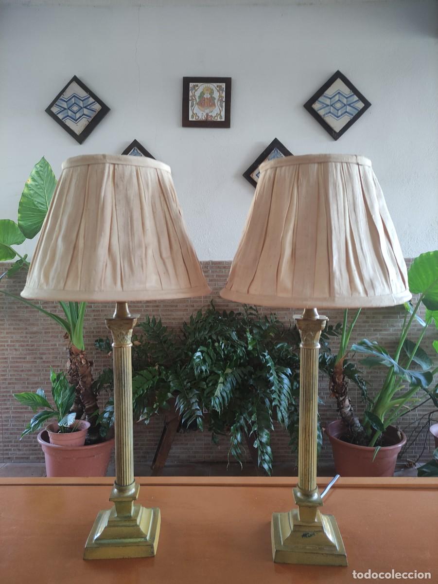 Vintage: Lamparitas noche o decoraci&oacute;n &bull;bronce y seda