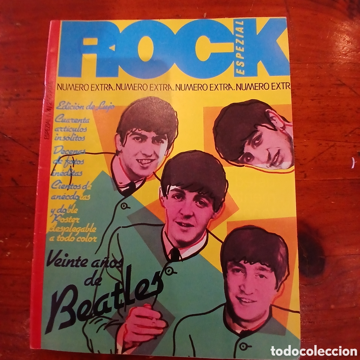 Vintage: Revista de rock .dedicada s los beatles y contiene doble p&oacute;ster en buen estado