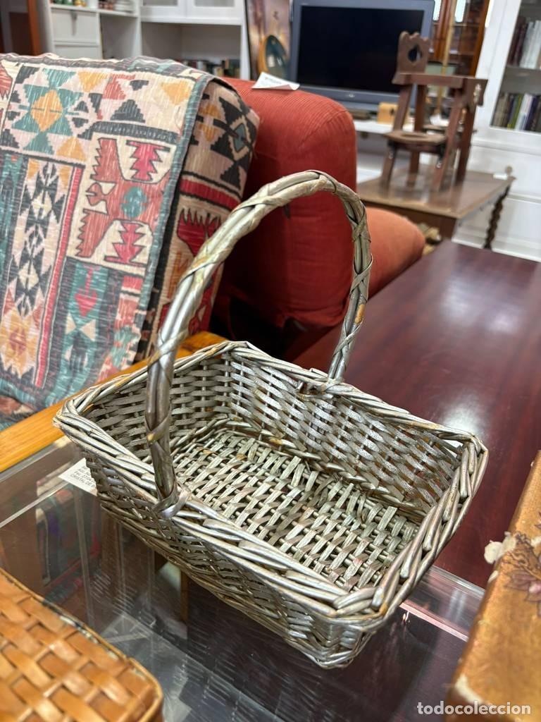 Vintage: CESTA MET&Aacute;LICA DECORATIVA - Foto 4