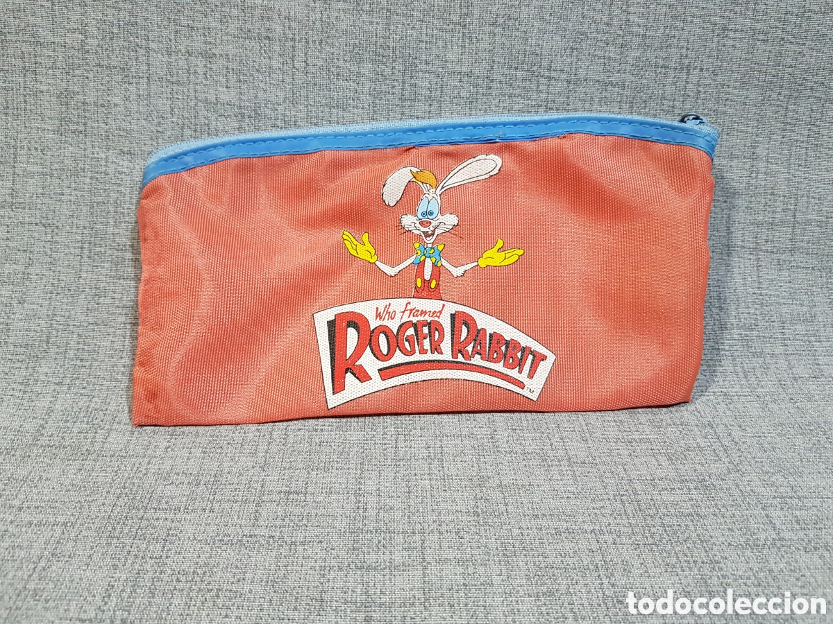 Vintage: ESTUCHE ESCOLAR DE TELA CON CREMALLERA &iquest;QUI&Eacute;N ENGA&Ntilde;&Oacute; A / WHO FRAMED ROGER RABBIT? DISNEY/AMBLIN 1988