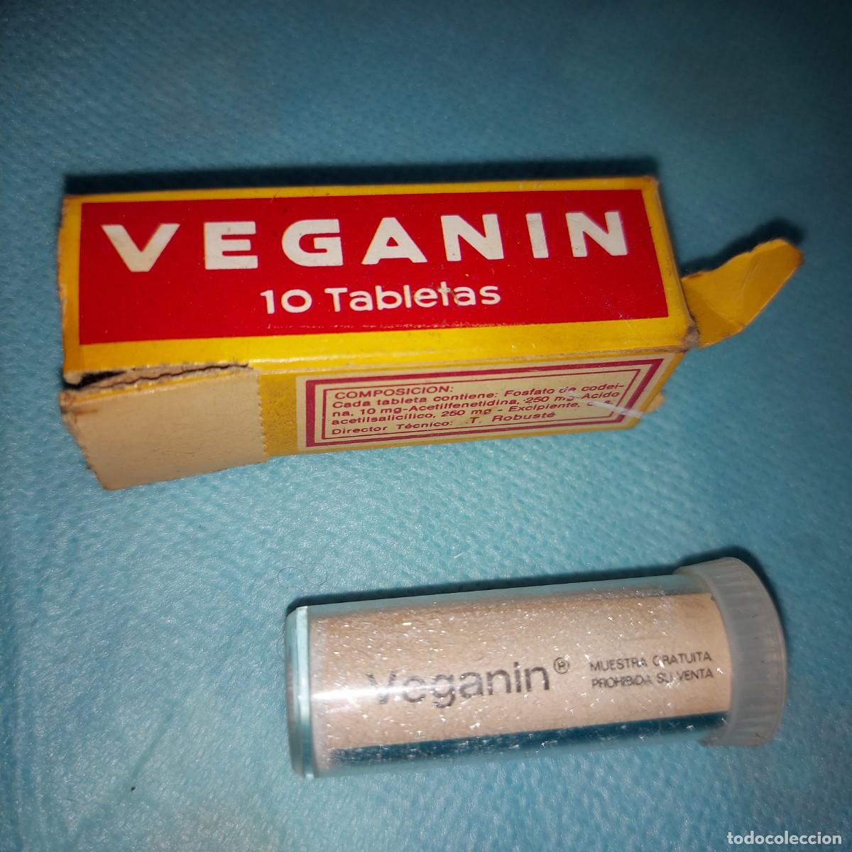 Vintage: CAJA DE FARMACIA VEGANIN CON CODEINA // MEDICAMENTO ANTIGUO