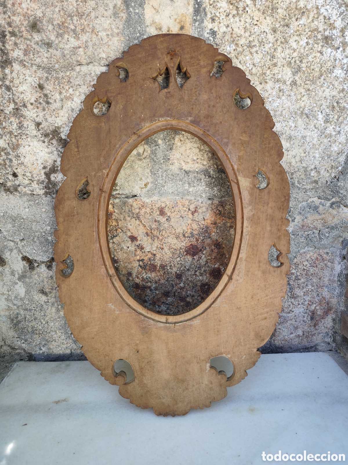 Vintage: Marco de madera ovalado - Foto 2