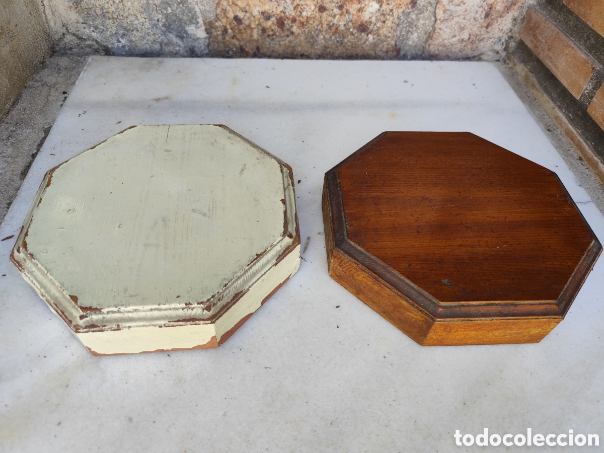 Vintage: Pareja de peanas de madera