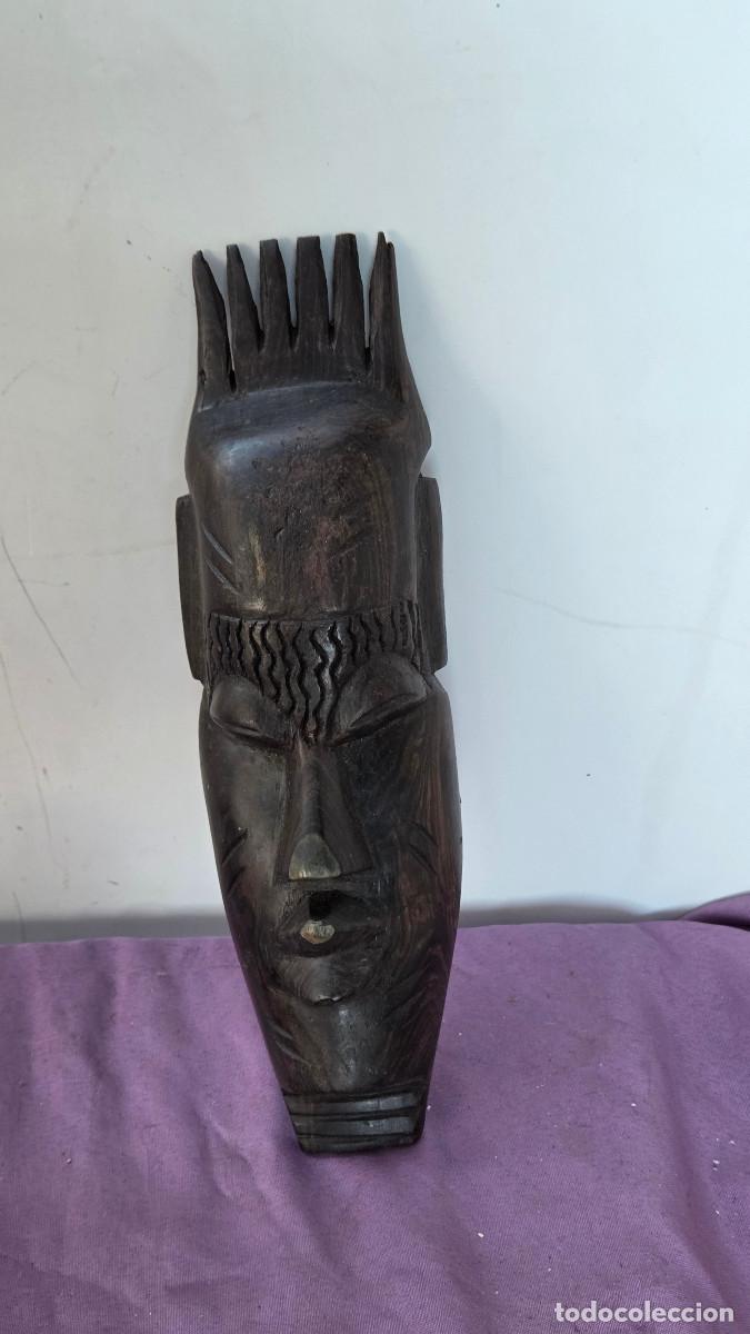 Vintage: mascara de arte africano madera de ebano - Foto 2