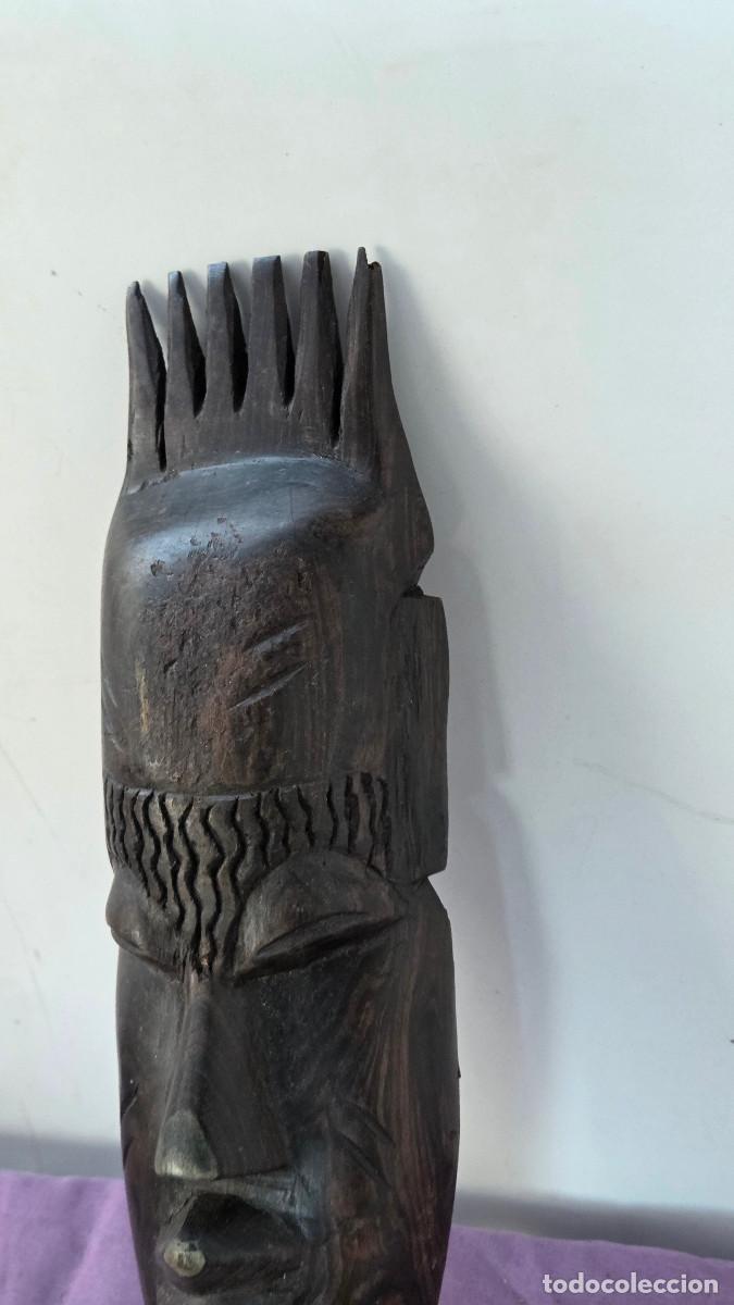 Vintage: mascara de arte africano madera de ebano - Foto 3