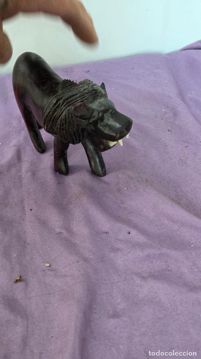 Vintage: figura de leon en ebano africano - Foto 2