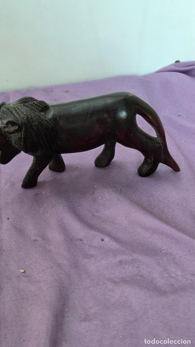 Vintage: figura de leon en ebano africano - Foto 4