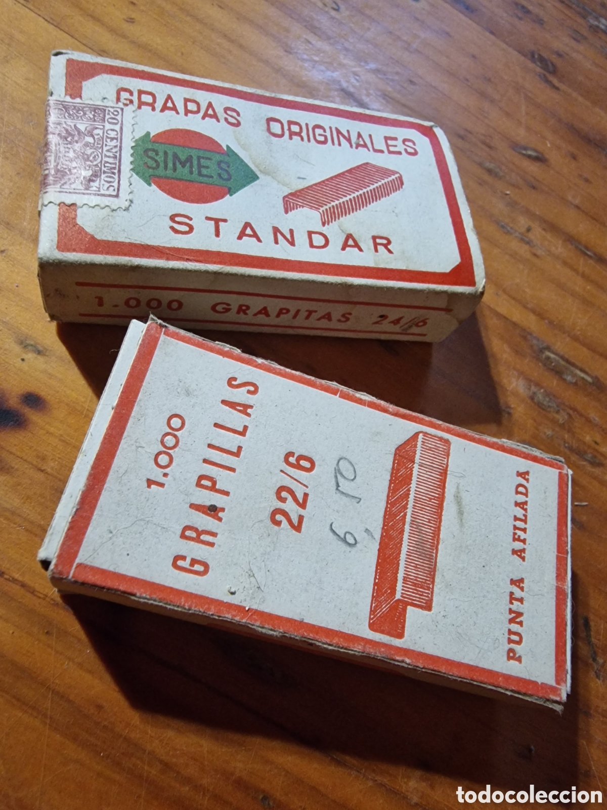 Vintage: Excelente lote 2 cajita de grapas standar,sin uso,vintage a&ntilde;os 60,con sello