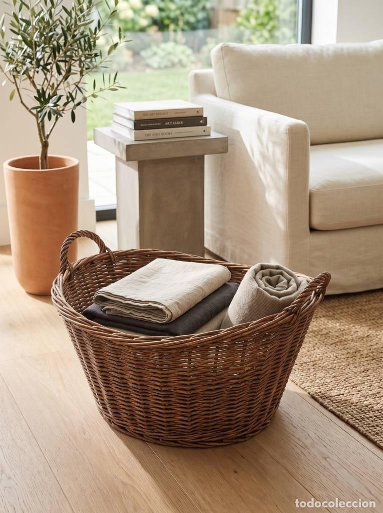 Vintage: CESTA GRANDE DE MIMBRE
