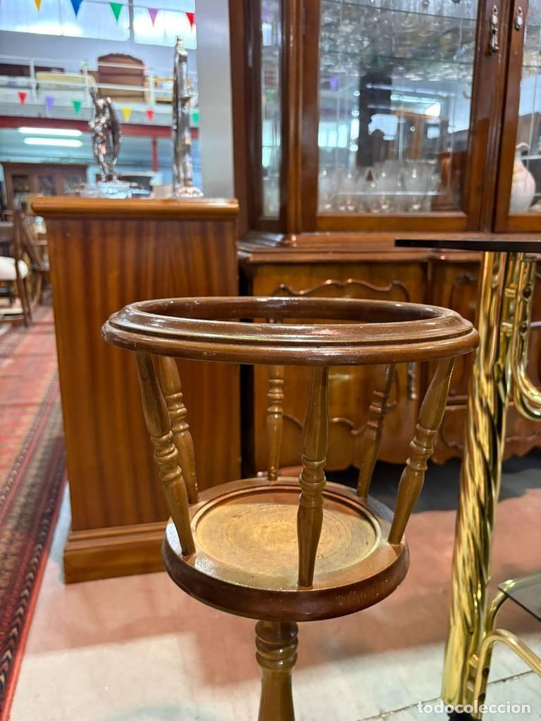 Vintage: MACETERO CON PIE DE MADERA - Foto 5