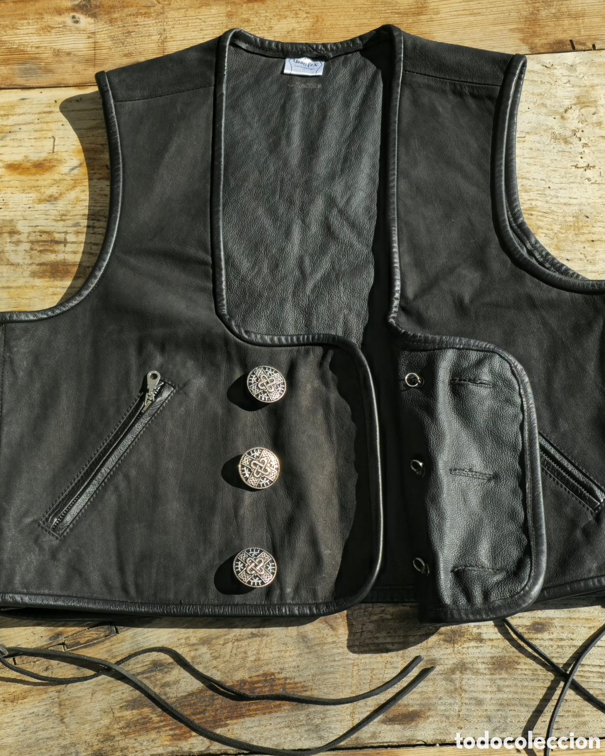 Vintage: Chaleco cuero custom biker - Foto 2