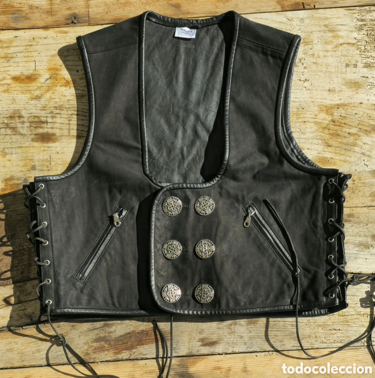 Vintage: Chaleco cuero custom biker