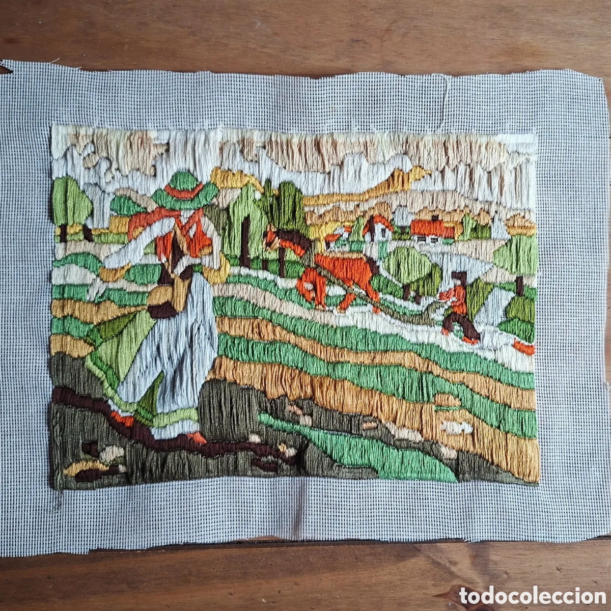 Vintage: Pieza bordada artesanal A&ntilde;os 50