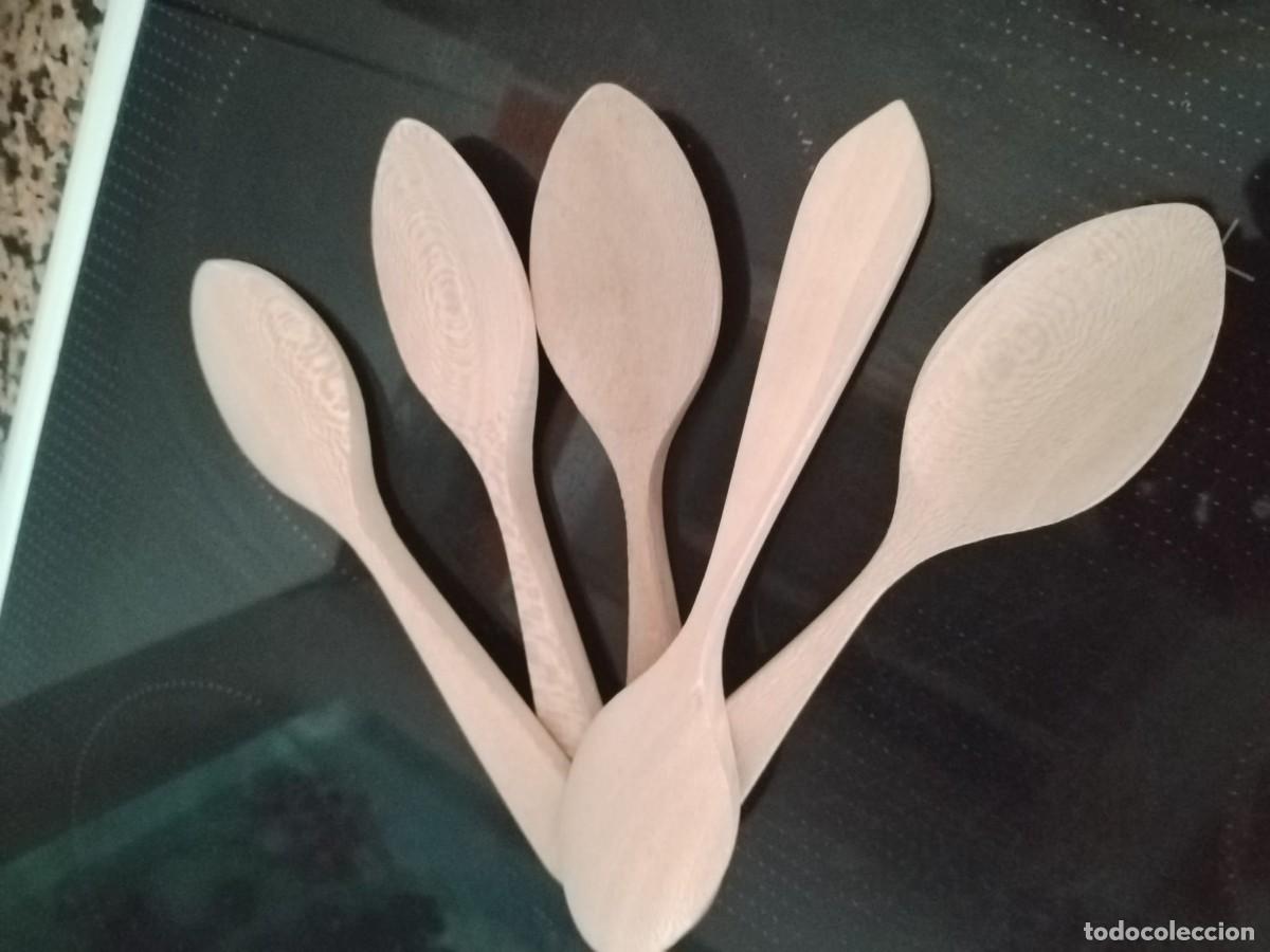 Vintage: Juego de 5 cucharas de madera - Foto 4
