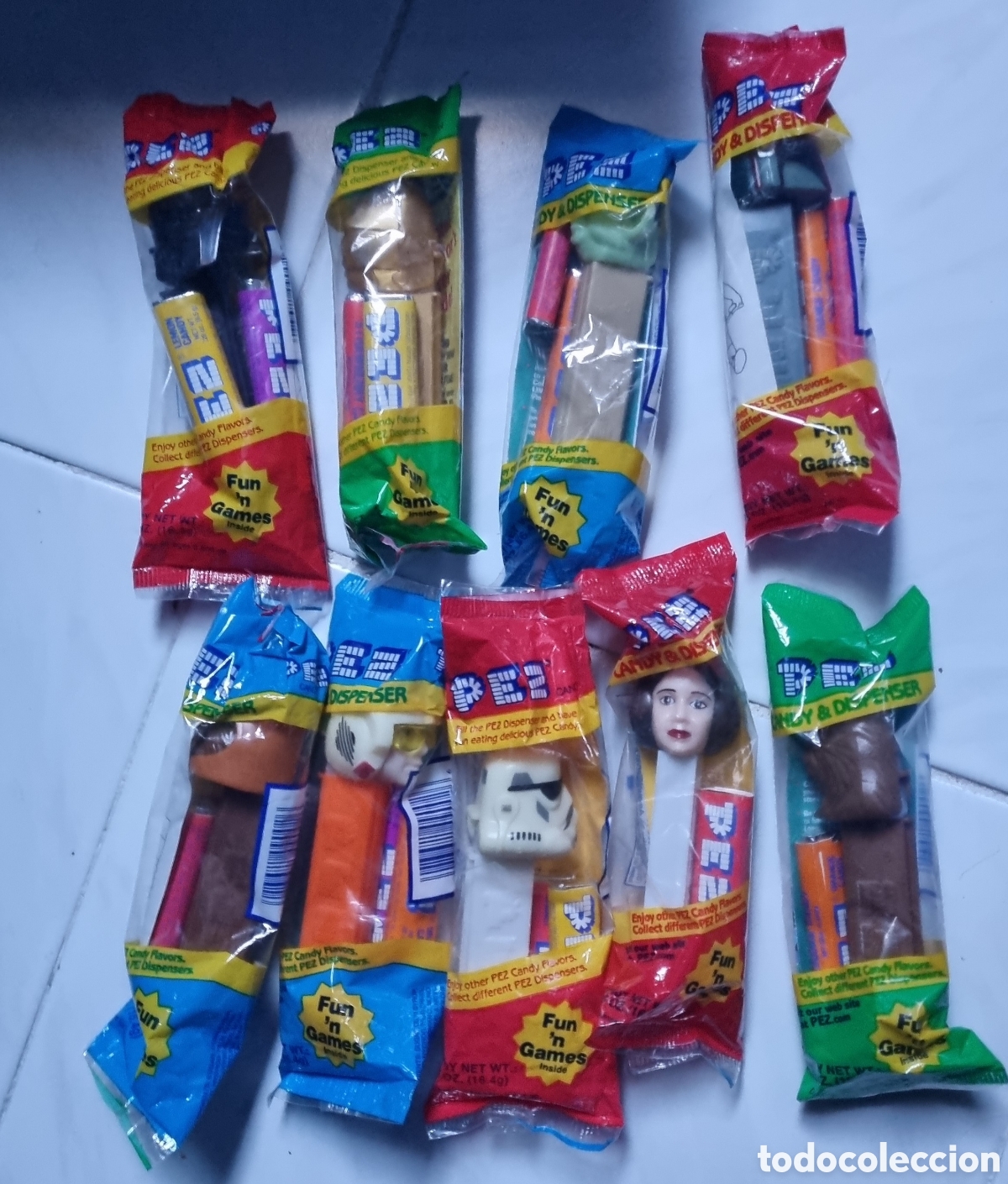 Vintage: 9 paquetes pez star wars antiguos sin abrir