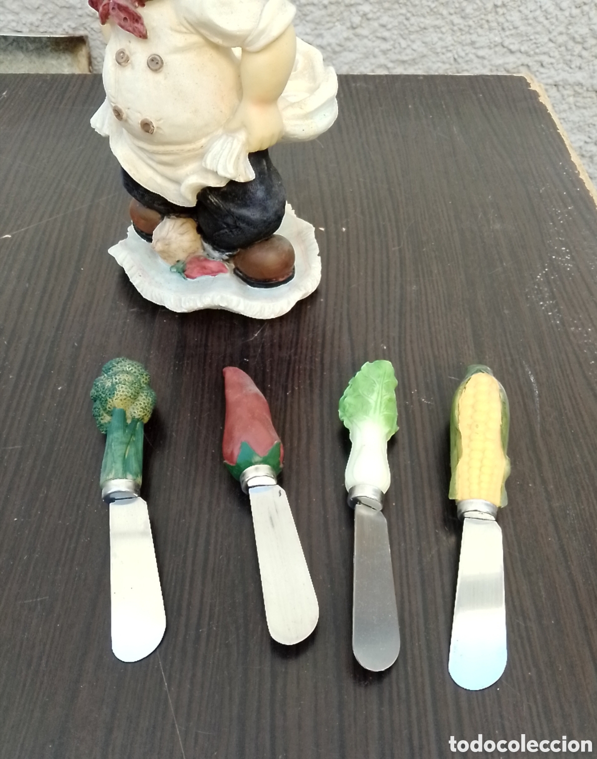 Vintage: Figura cocinero cuchillos de untar