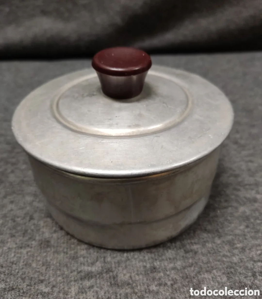 Vintage: Antiguo azucarero de aluminio y baquelita
