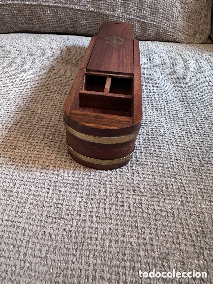 Vintage: Plum&iacute;er vintage de madera y lat&oacute;n - Foto 3