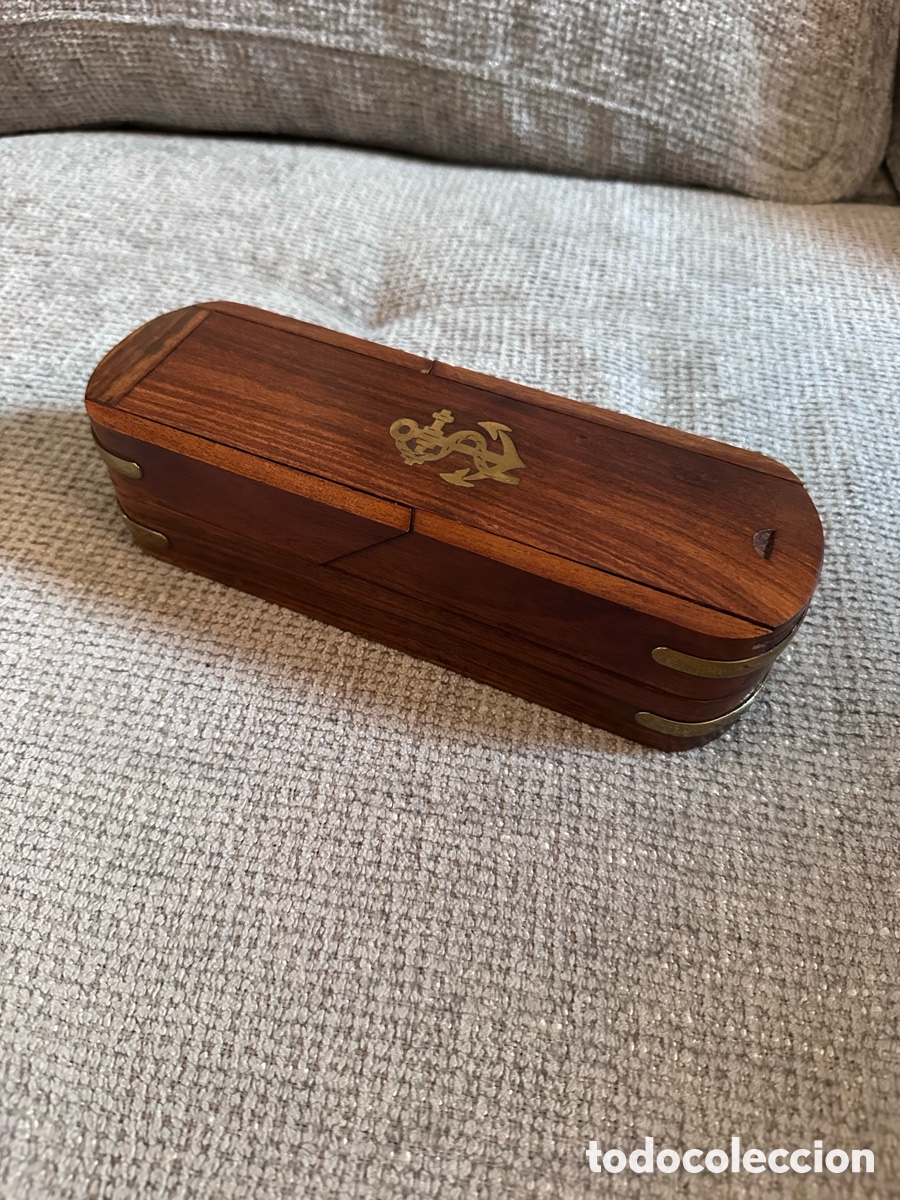 Vintage: Plum&iacute;er vintage de madera y lat&oacute;n - Foto 7