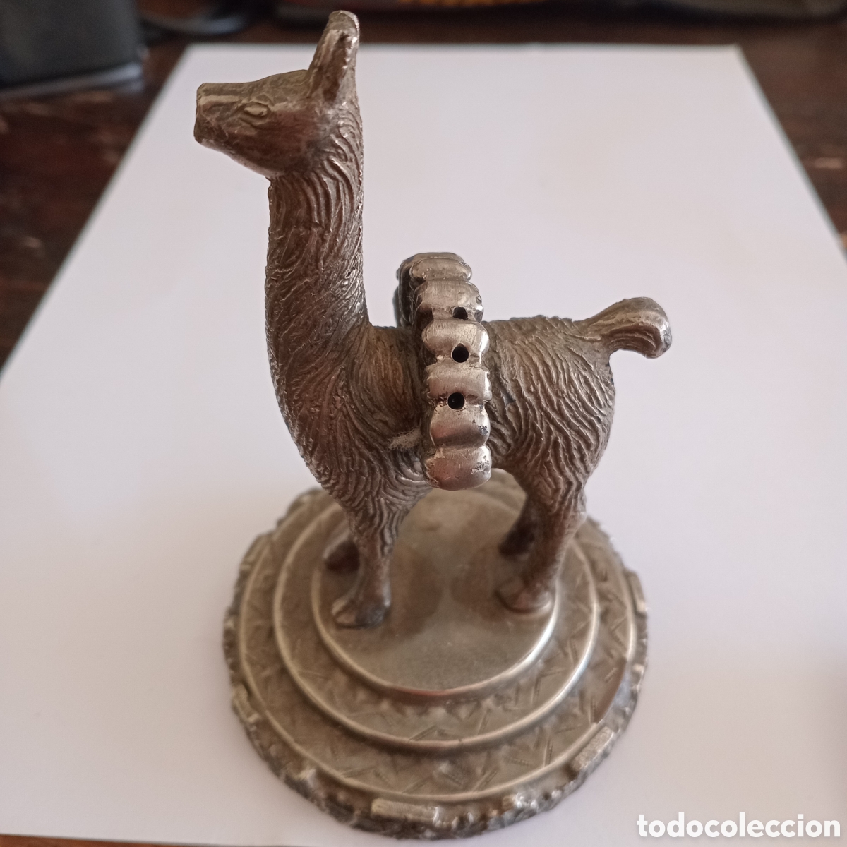 Vintage: FIGURA DECORATIVA SOBRE BASE DE METAL PLSTEADO &rdquo;METALART REP. FRACE ( 10 X 7 )