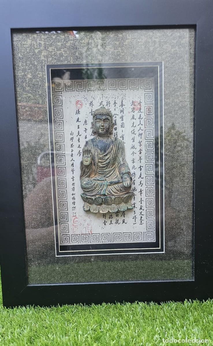 Vintage: Pareja Cuadros Buda Relieve Metal Madera