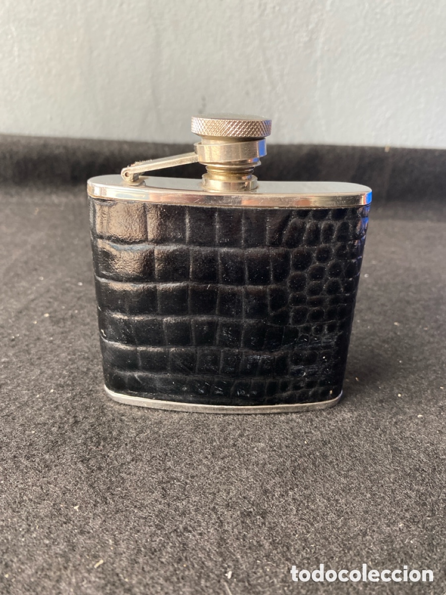 Vintage: Petaca 120 ml de acero piel sint&eacute;tica