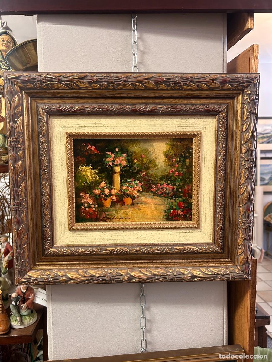 Vintage: Cuadro &Oacute;leo Jard&iacute;n en Flor
