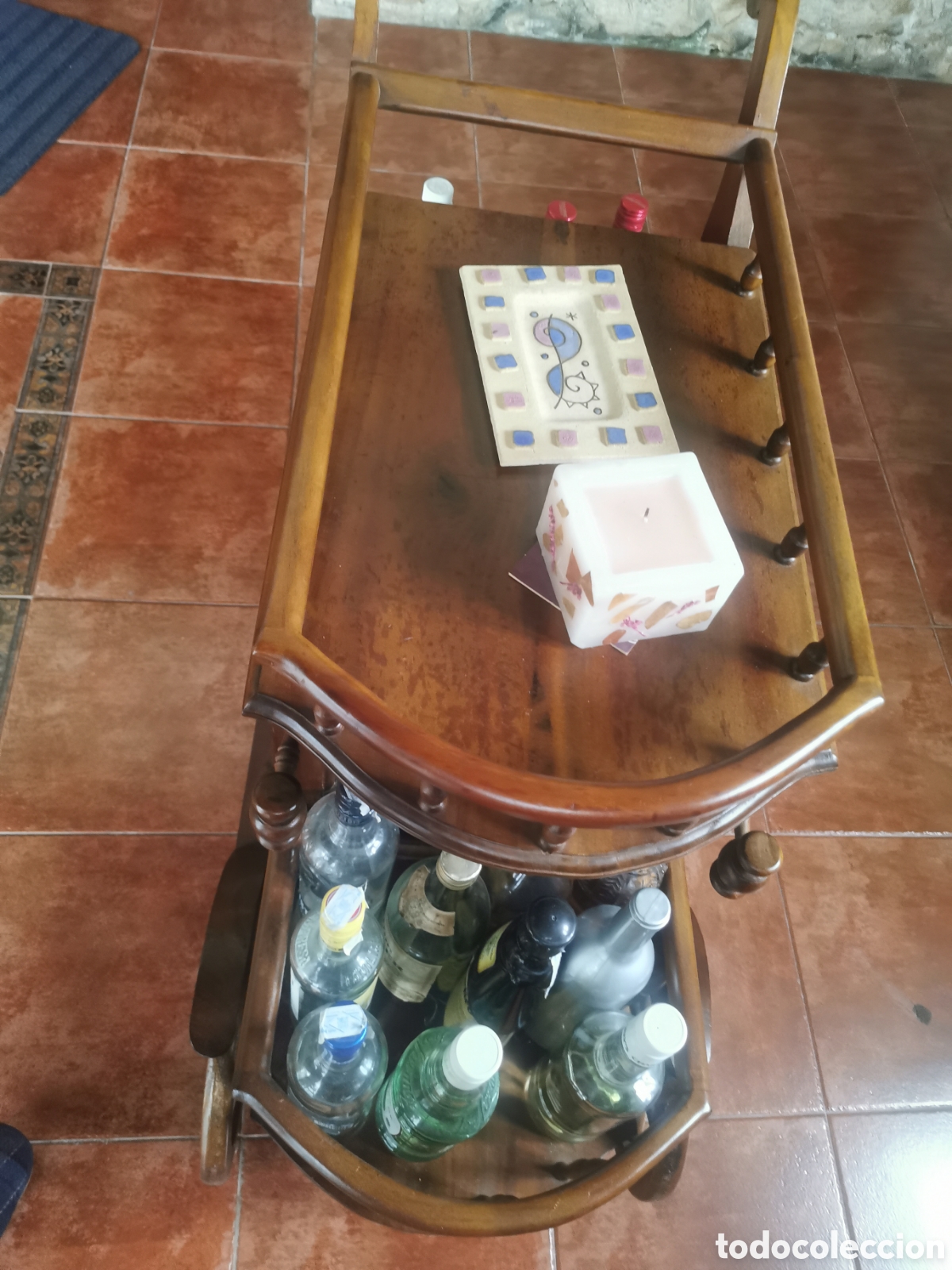 Vintage: Carrito de bar para bebidas en madera - Foto 3