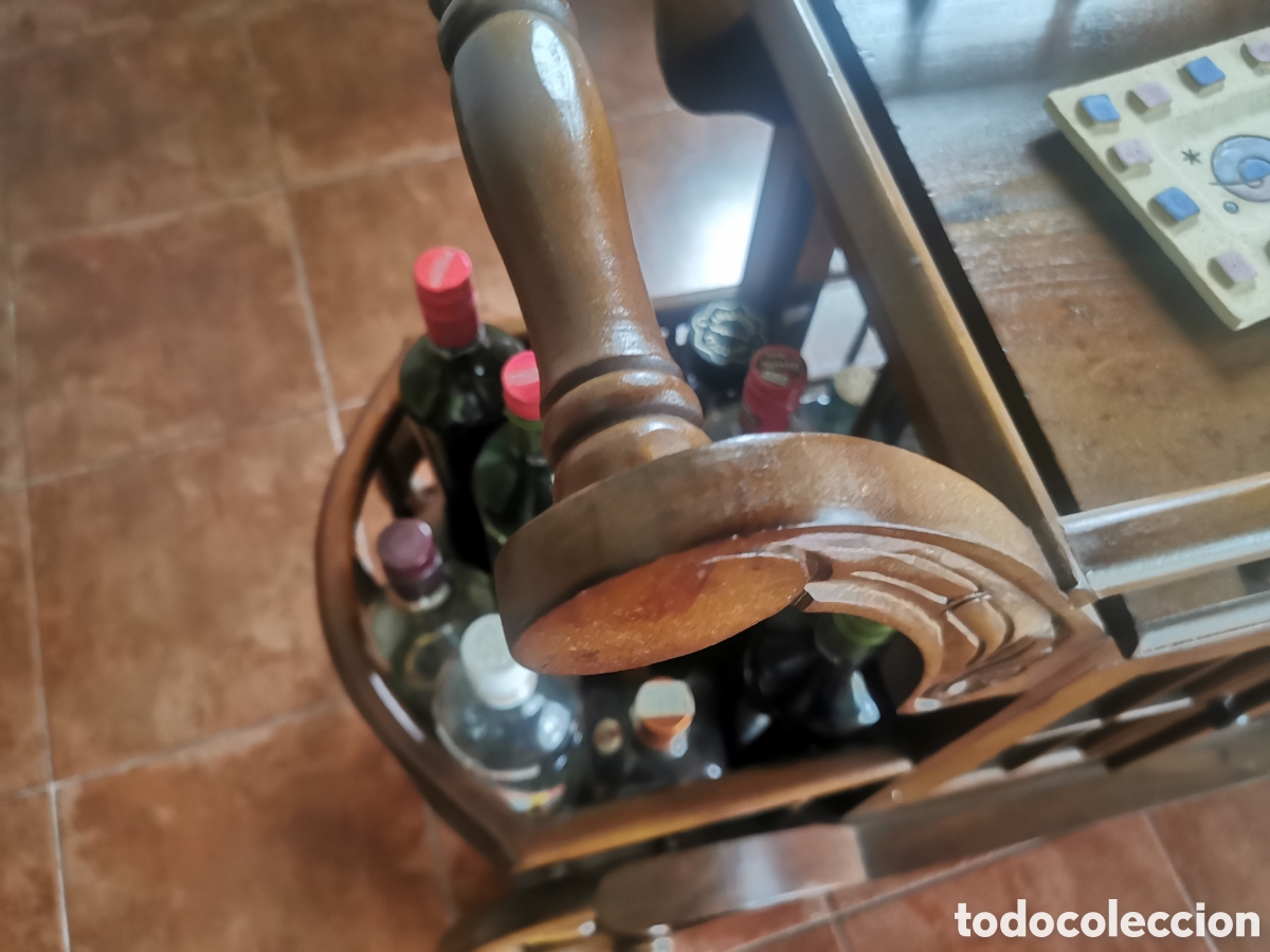 Vintage: Carrito de bar para bebidas en madera - Foto 6