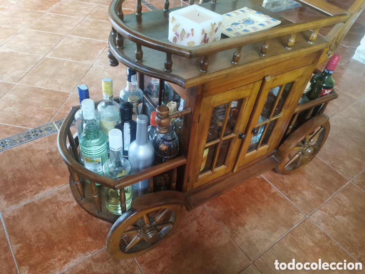 Vintage: Carrito de bar para bebidas en madera - Foto 7