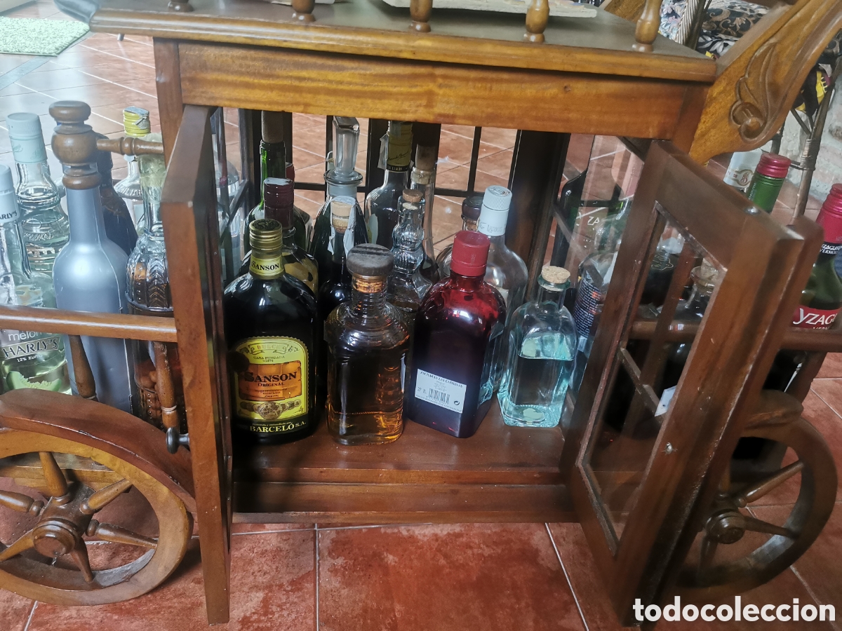 Vintage: Carrito de bar para bebidas en madera - Foto 9