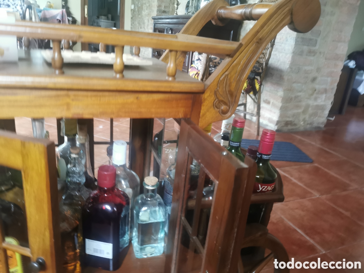 Vintage: Carrito de bar para bebidas en madera - Foto 10