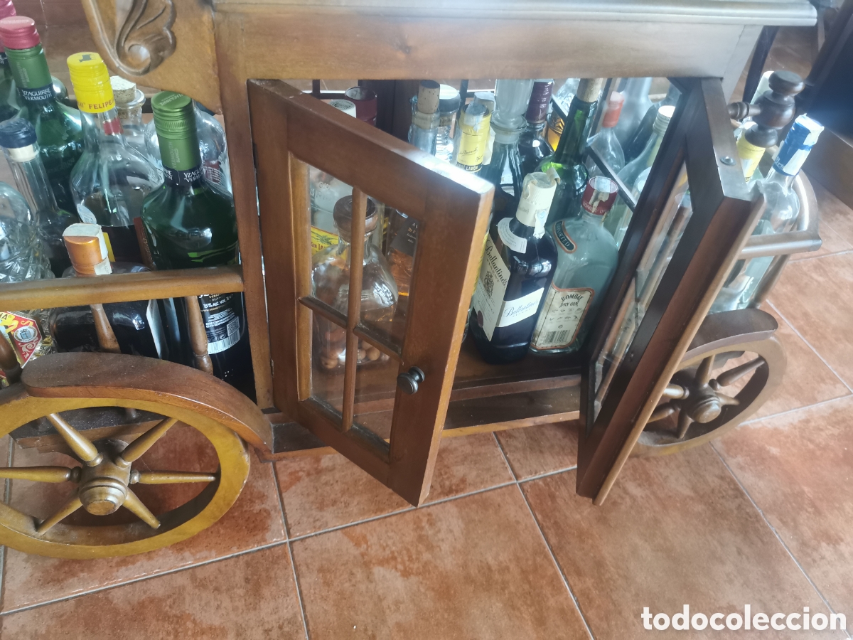 Vintage: Carrito de bar para bebidas en madera - Foto 12
