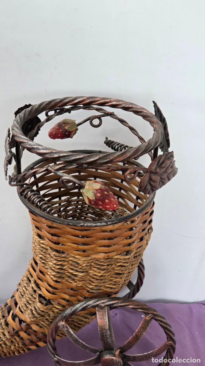 Vintage: florero de hierro y ca&ntilde;a - Foto 4