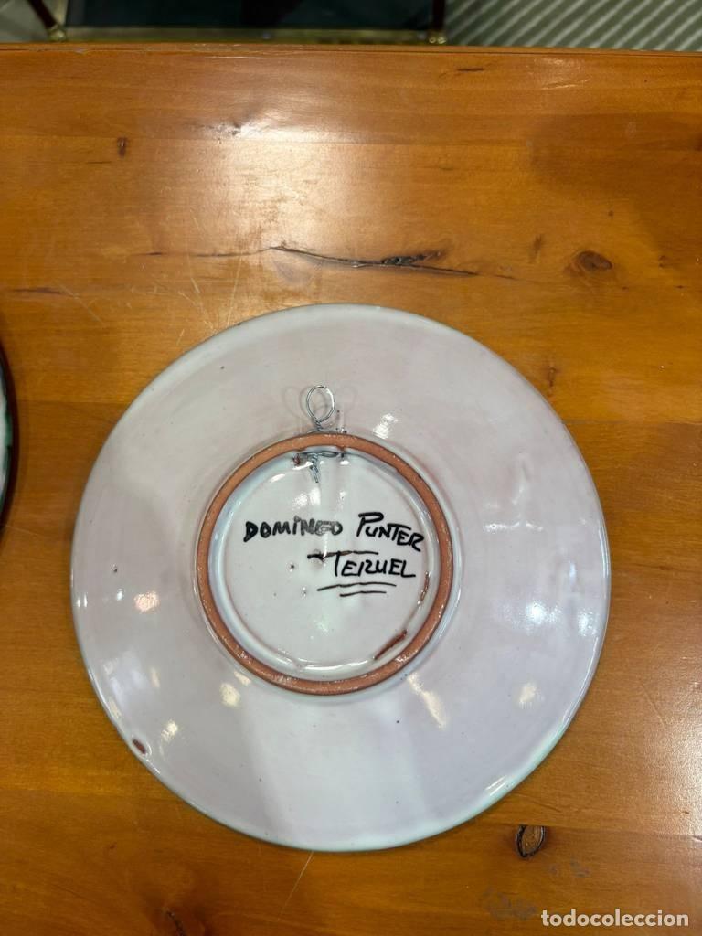 Vintage: PAREJA DE PLATOS DE TERUEL - Foto 8