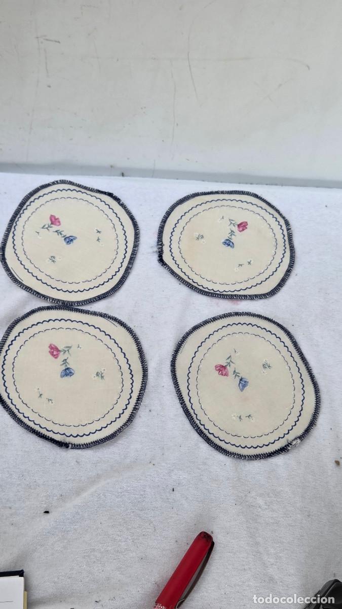 Vintage: 4 topetes de hilo y bordado