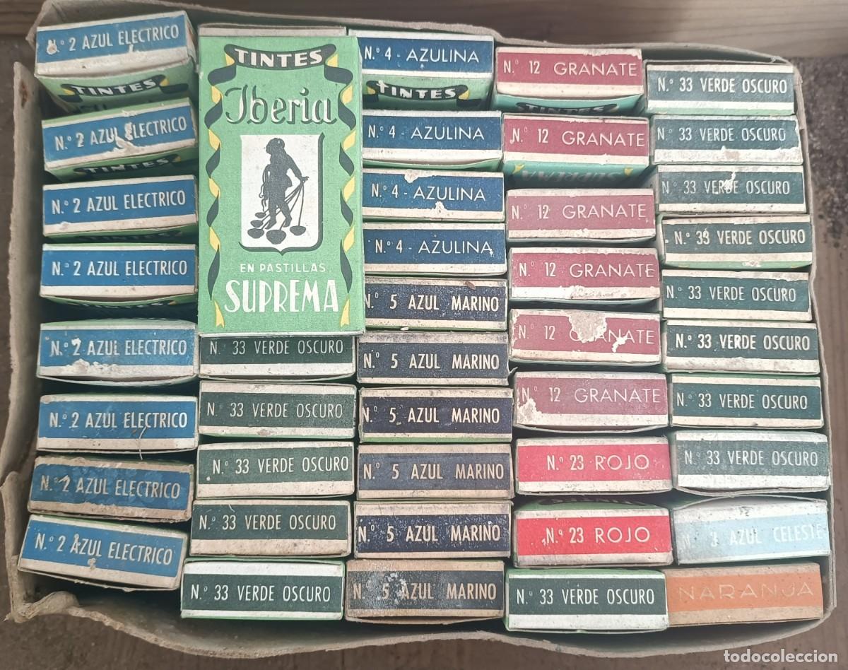 Vintage: Lote cajetillas tinte varios colores para ropa de Tintes Iberia a&ntilde;os 50/60
