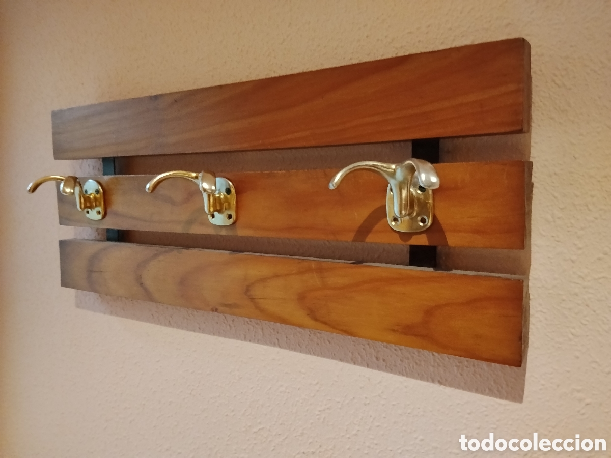 Vintage: PERCHERO DE PARED MADERA MACIZA - Foto 3