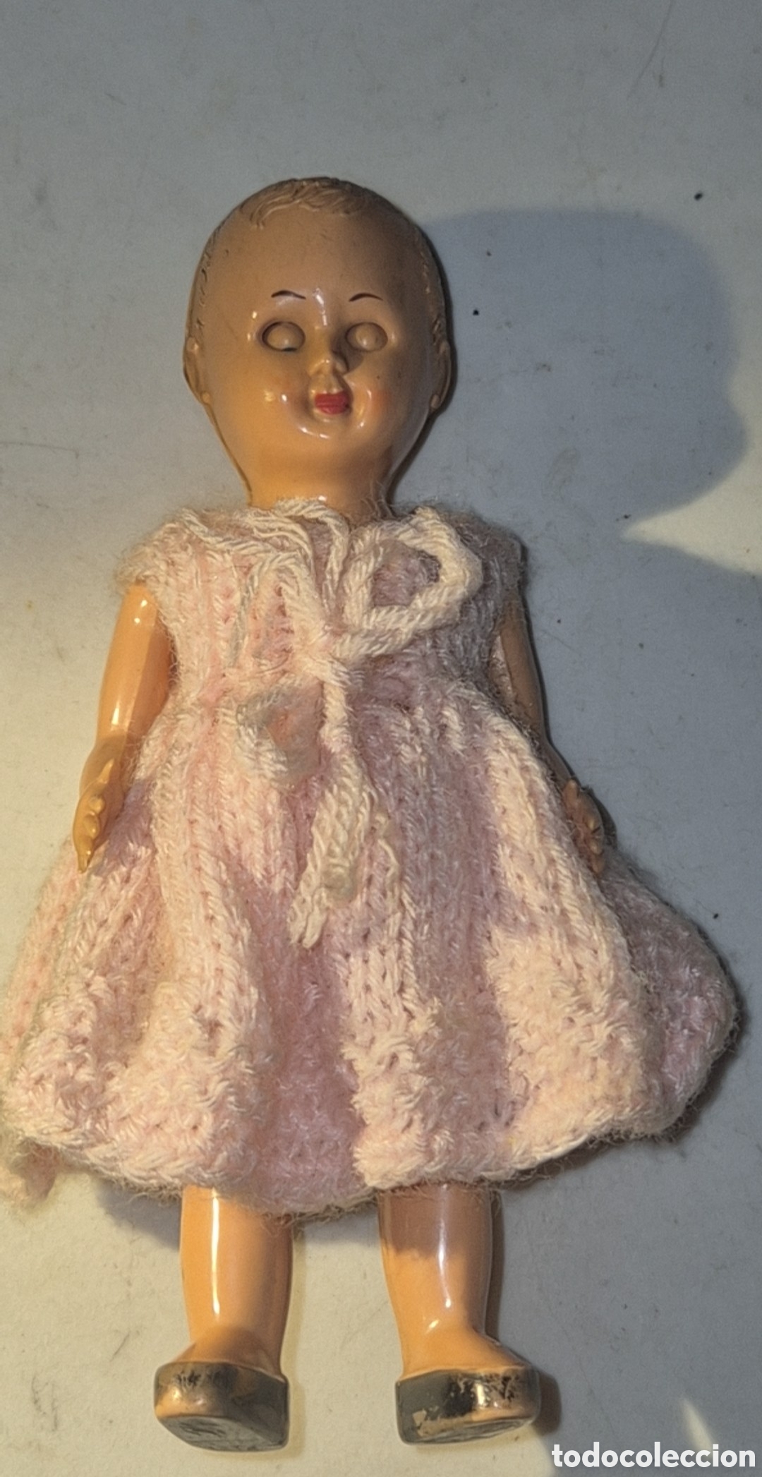Vintage: Mu&ntilde;eca antigua francesa celuloide Incombustible Bt&eacute; SGDG 17 cm vintage a&ntilde;os 40/50
